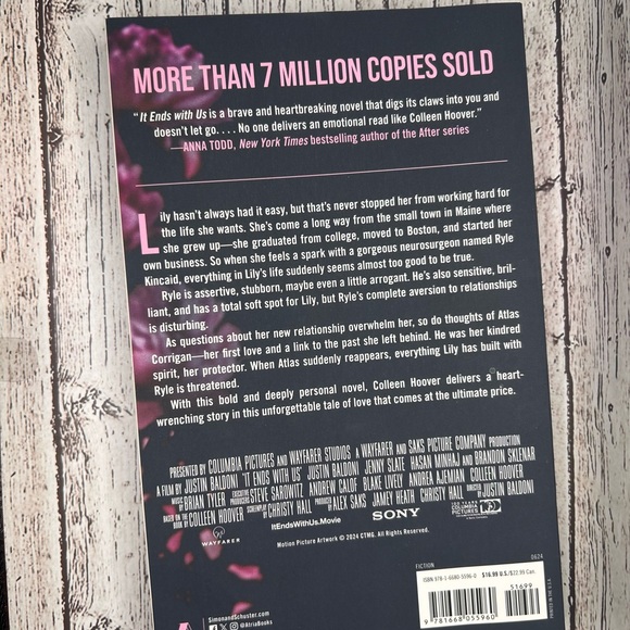 It Ends With Us by Colleen Hoover Book EUC - Picture 2 of 3